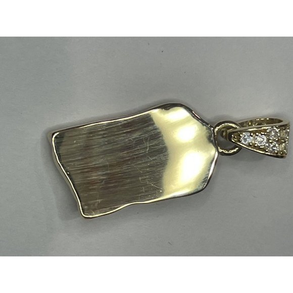 New Solid  14k Gold Sculpted Christ Head with Crown of Diamonds and diamond bail - Picture 5 of 9